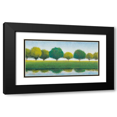 Trees in a Line I Black Modern Wood Framed Art Print with Double Matting by OToole, Tim