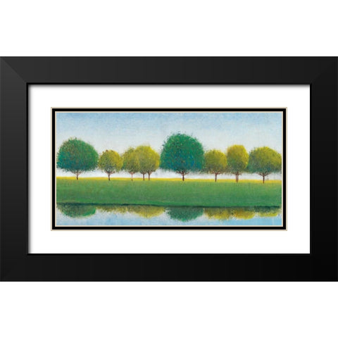 Trees in a Line II Black Modern Wood Framed Art Print with Double Matting by OToole, Tim