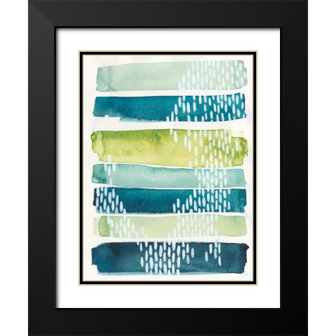 Aqua Streak I Black Modern Wood Framed Art Print with Double Matting by Popp, Grace