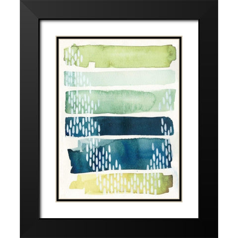 Aqua Streak II Black Modern Wood Framed Art Print with Double Matting by Popp, Grace