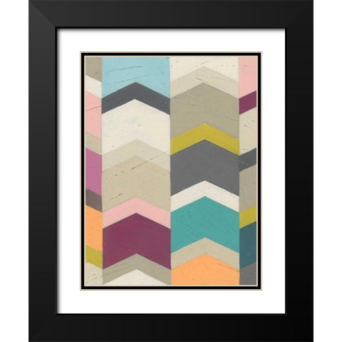 Confetti Prism III Black Modern Wood Framed Art Print with Double Matting by Vess, June Erica