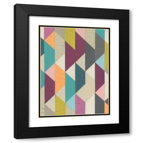 Confetti Prism V Black Modern Wood Framed Art Print with Double Matting by Vess, June Erica