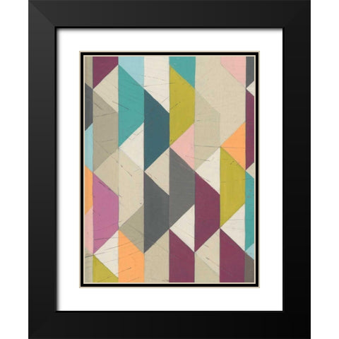 Confetti Prism VI Black Modern Wood Framed Art Print with Double Matting by Vess, June Erica