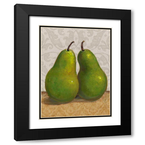 Pear Duo I Black Modern Wood Framed Art Print with Double Matting by OToole, Tim