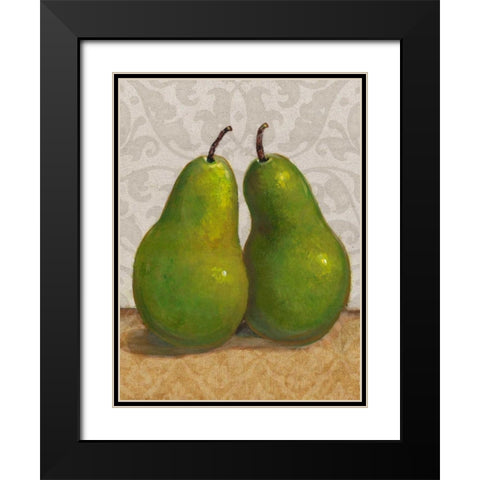 Pear Duo I Black Modern Wood Framed Art Print with Double Matting by OToole, Tim