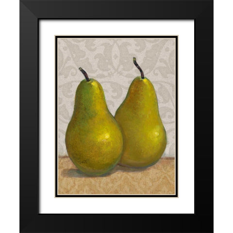 Pear Duo II Black Modern Wood Framed Art Print with Double Matting by OToole, Tim