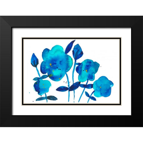 True Blue I Black Modern Wood Framed Art Print with Double Matting by Ludwig, Alicia
