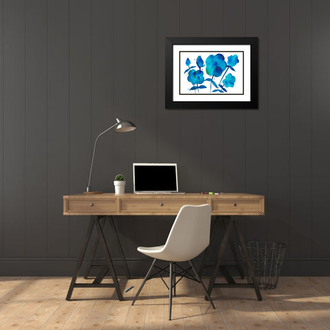True Blue II Black Modern Wood Framed Art Print with Double Matting by Ludwig, Alicia