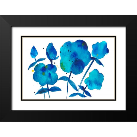 True Blue II Black Modern Wood Framed Art Print with Double Matting by Ludwig, Alicia