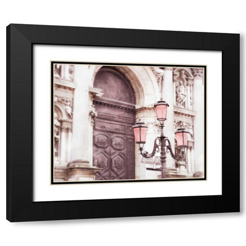 Venice Pink Lanterns II Black Modern Wood Framed Art Print with Double Matting by Quintero, Sonja