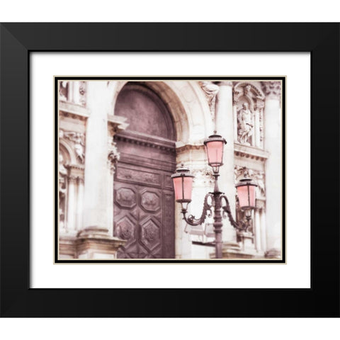 Venice Pink Lanterns II Black Modern Wood Framed Art Print with Double Matting by Quintero, Sonja