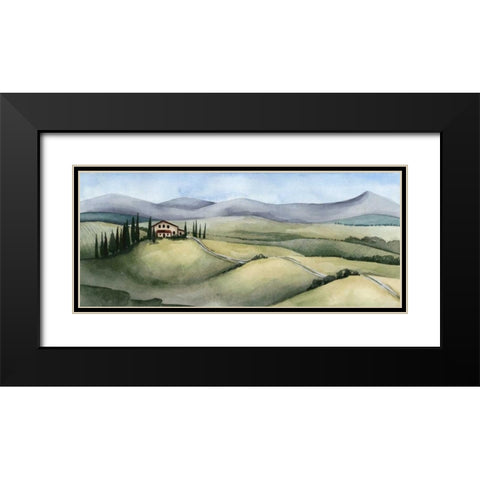 Watercolor Tuscany III Black Modern Wood Framed Art Print with Double Matting by Popp, Grace
