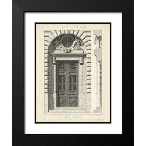 Custom Motifs Historiques I Black Modern Wood Framed Art Print with Double Matting by Unknown