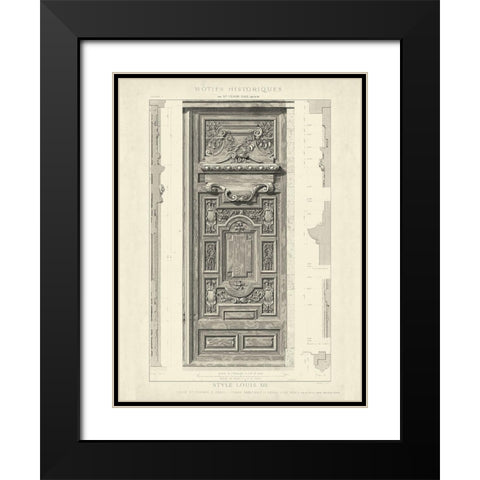 Custom Motifs Historiques III Black Modern Wood Framed Art Print with Double Matting by Unknown