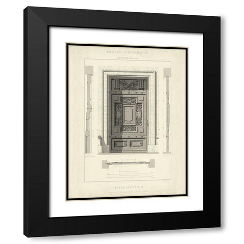 Custom Motifs Historiques IV Black Modern Wood Framed Art Print with Double Matting by Unknown