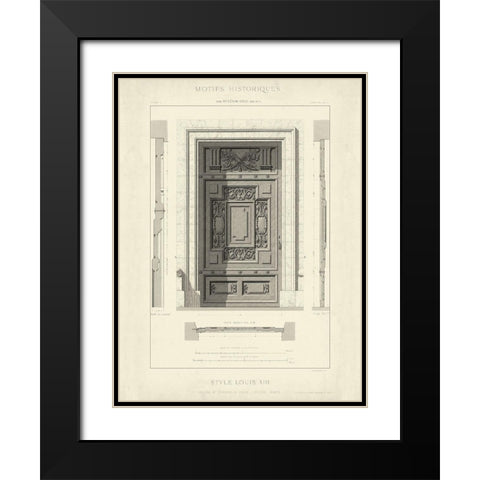 Custom Motifs Historiques IV Black Modern Wood Framed Art Print with Double Matting by Unknown
