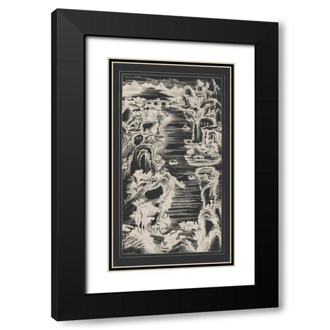 Chinese Birds-eye View in Grey I Black Modern Wood Framed Art Print with Double Matting by Vision Studio