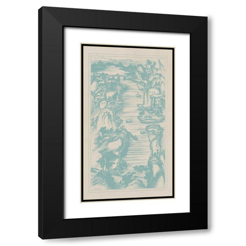 Chinese Birds-eye View in Spa II Black Modern Wood Framed Art Print with Double Matting by Vision Studio