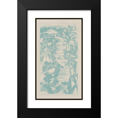 Chinese Birds-eye View in Spa II Black Modern Wood Framed Art Print with Double Matting by Vision Studio