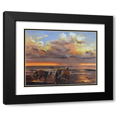 Threes a Crowd Black Modern Wood Framed Art Print with Double Matting by Larivey, Chuck