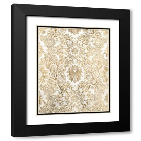 Baroque Tapestry in Gold I Black Modern Wood Framed Art Print with Double Matting by Vision Studio