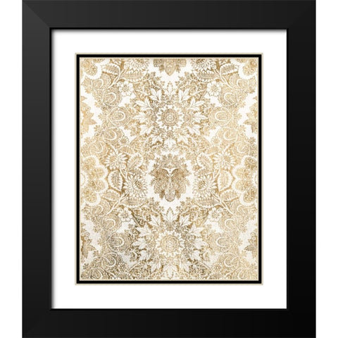 Baroque Tapestry in Gold I Black Modern Wood Framed Art Print with Double Matting by Vision Studio