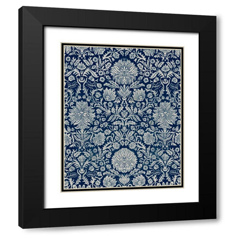 Baroque Tapestry in Navy II Black Modern Wood Framed Art Print with Double Matting by Vision Studio