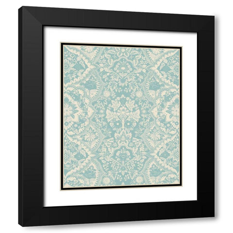 Baroque Tapestry in Spa II Black Modern Wood Framed Art Print with Double Matting by Vision Studio
