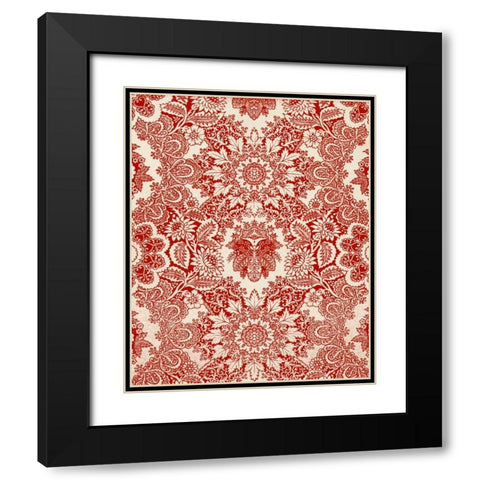 Baroque Tapestry in Red I Black Modern Wood Framed Art Print with Double Matting by Vision Studio