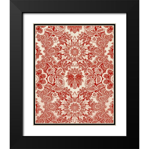 Baroque Tapestry in Red I Black Modern Wood Framed Art Print with Double Matting by Vision Studio