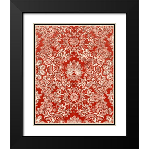 Baroque Tapestry in Red II Black Modern Wood Framed Art Print with Double Matting by Vision Studio