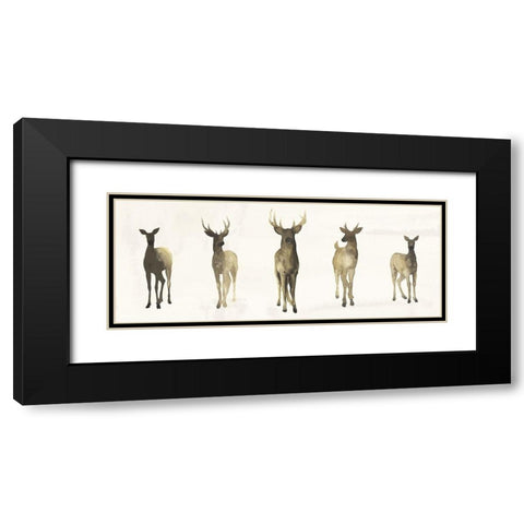 Deer Herd I Black Modern Wood Framed Art Print with Double Matting by Popp, Grace