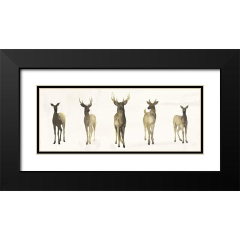Deer Herd I Black Modern Wood Framed Art Print with Double Matting by Popp, Grace