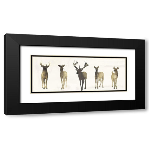 Deer Herd II Black Modern Wood Framed Art Print with Double Matting by Popp, Grace