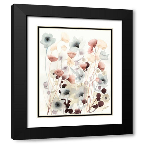 Bespoken Blossoms I Black Modern Wood Framed Art Print with Double Matting by Popp, Grace