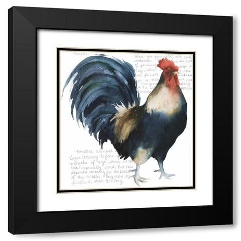 Roosters Crow I Black Modern Wood Framed Art Print with Double Matting by Popp, Grace