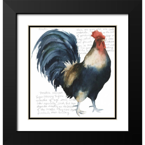 Roosters Crow I Black Modern Wood Framed Art Print with Double Matting by Popp, Grace