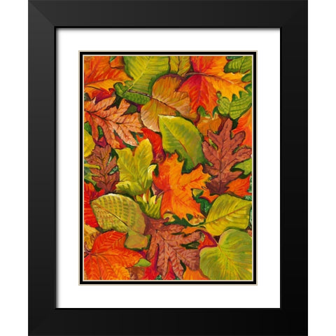 Fallen Leaves I Black Modern Wood Framed Art Print with Double Matting by OToole, Tim