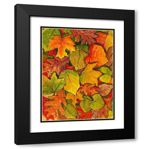 Fallen Leaves II Black Modern Wood Framed Art Print with Double Matting by OToole, Tim