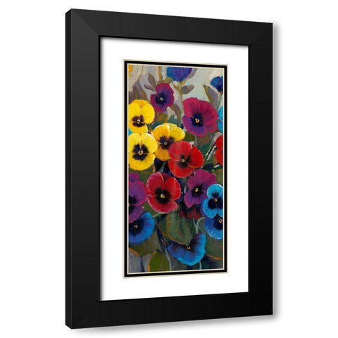 Pansy Panel II Black Modern Wood Framed Art Print with Double Matting by OToole, Tim
