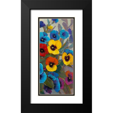 Pansy Panel III Black Modern Wood Framed Art Print with Double Matting by OToole, Tim