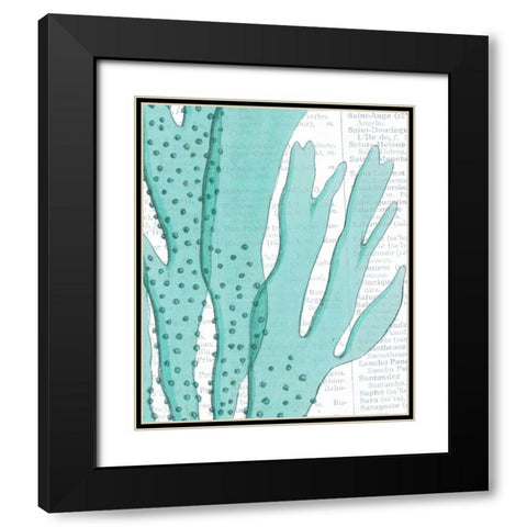 Aqua Marine V Black Modern Wood Framed Art Print with Double Matting by Hambly, Anna