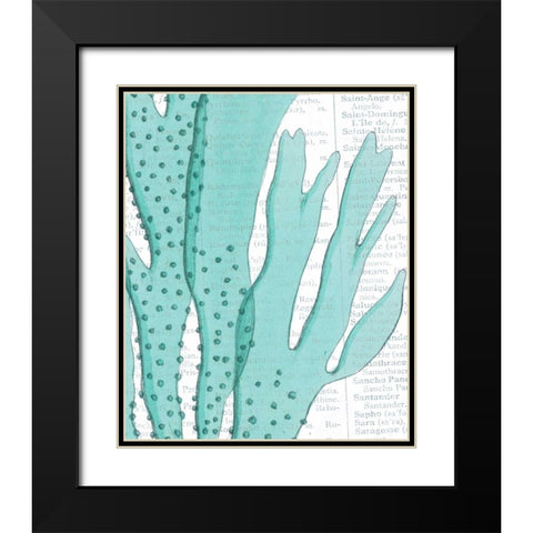 Aqua Marine V Black Modern Wood Framed Art Print with Double Matting by Hambly, Anna