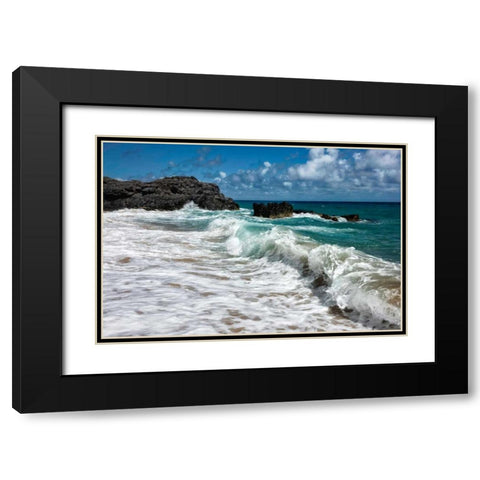 Breaking Waves Black Modern Wood Framed Art Print with Double Matting by Head, Danny