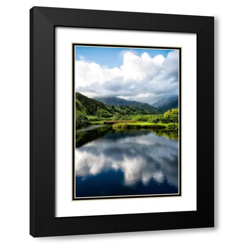 Cloud Reflections II Black Modern Wood Framed Art Print with Double Matting by Head, Danny