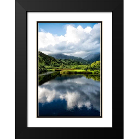 Cloud Reflections II Black Modern Wood Framed Art Print with Double Matting by Head, Danny