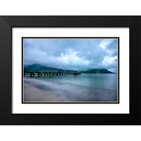 Hanalei Daybreak Black Modern Wood Framed Art Print with Double Matting by Head, Danny