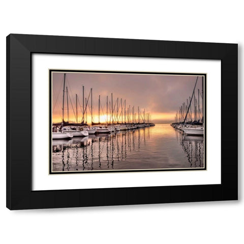 At First Light Black Modern Wood Framed Art Print with Double Matting by Head, Danny