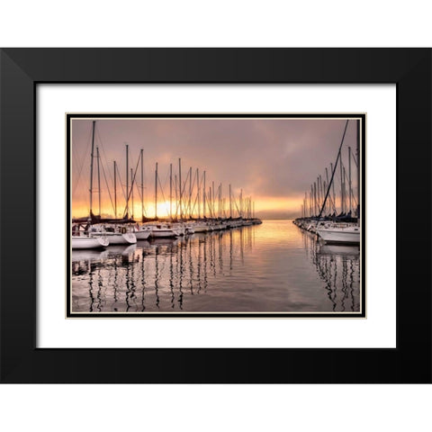 At First Light Black Modern Wood Framed Art Print with Double Matting by Head, Danny