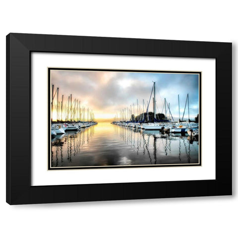 Sleeping Marina Black Modern Wood Framed Art Print with Double Matting by Head, Danny